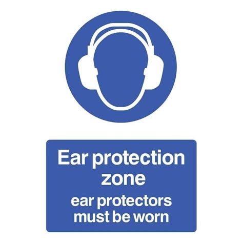 Ear Protection Zone Ear Protectors Must Be Worn Sign Ppe Ear