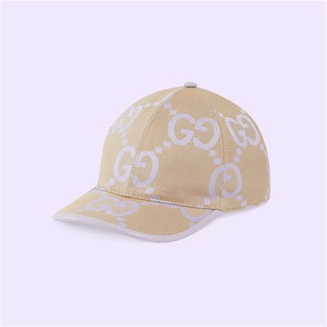 Gorra de béisbol con Jumbo GG en lona beige y lila GUCCI ES