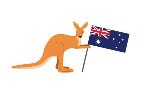 Kangaroo Holding an Australian Flag SVG Cut file by Creative Fabrica ...