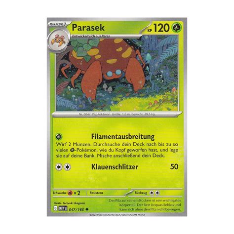 Parasek 047 165 MEW 151 Pokemon Karte günstig kaufen