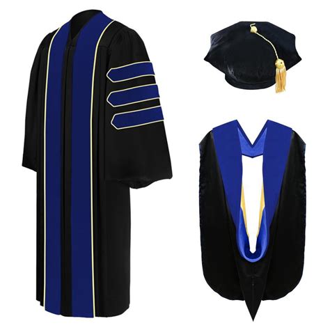 Deluxe PhD Doctoral Graduation Tam, Gown & Hood Package - PhD Blue – Graduation Attire