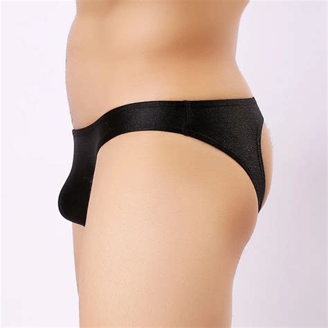 Man Sexy Silk Slips U Pouch Backless Briefs Underwear Gay Male Seamless Open Back Jockstrap