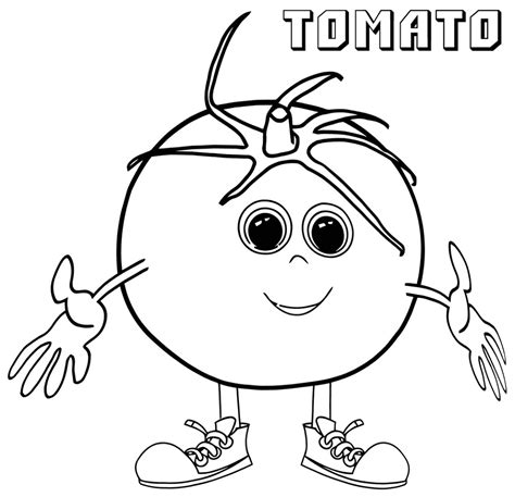 Coloriage Adorable Tomate Dessin gratuit à imprimer