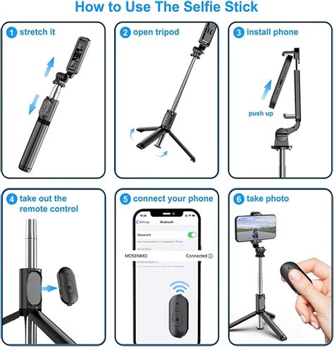 Tr Pode Para Selfie Stick De Pulgadas Con Control Remoto Inal Mbrico