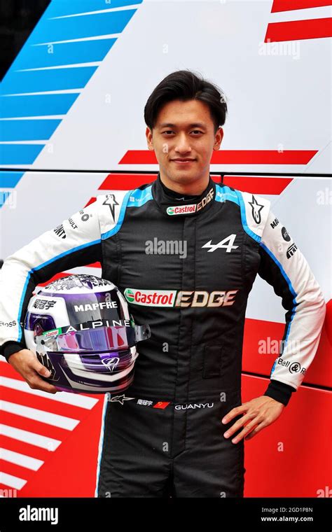 Guanyu Zhou Chn Alpine F1 Team Test Driver His Helmet Hi Res Stock