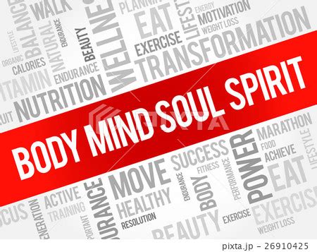 Body Mind Soul Spirit Word Cloud Pixta