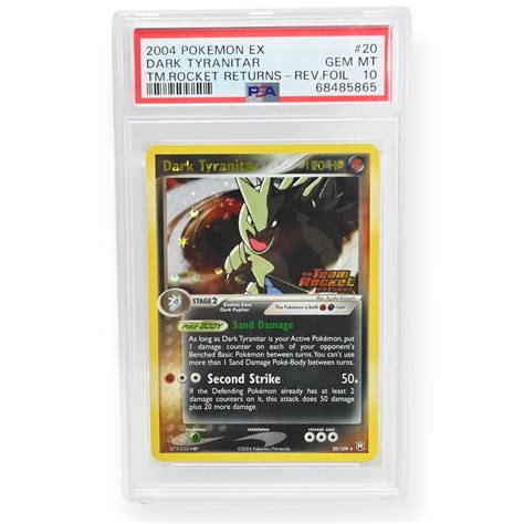 Pokemon Ex Dark Tyranitar Rev Foil Team Rocket Returns Psa Ebay