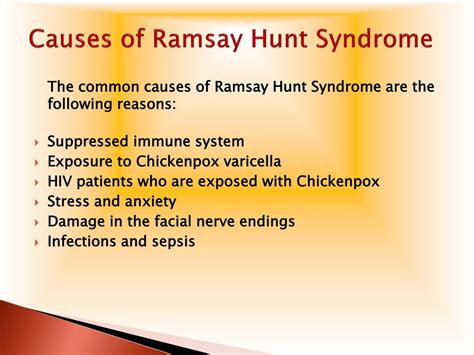 Ppt Ramsay Hunt Syndrome Causes Symptoms Daignosis Prevention And Treatment Powerpoint