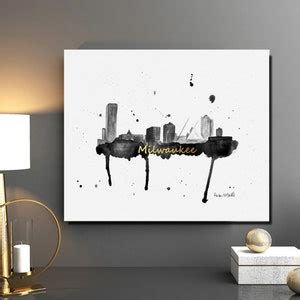 Milwaukee Skyline Art, Milwaukee Wisconsin Art Print, Milwaukee Skyline ...