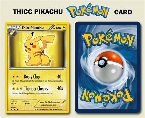 Thicc Pikachu - Pokemon - Custom Trading Card | #3864838375