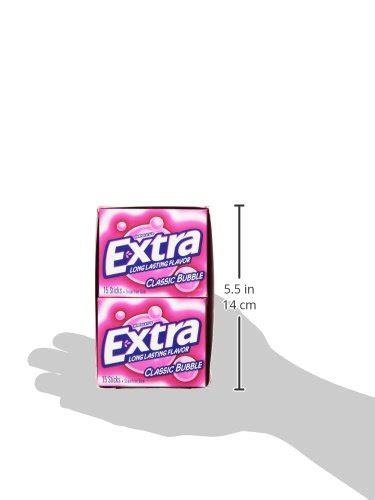 Extra Classic Bubble Sugar Free Chewing Gum 15 Pieces 10 Pack