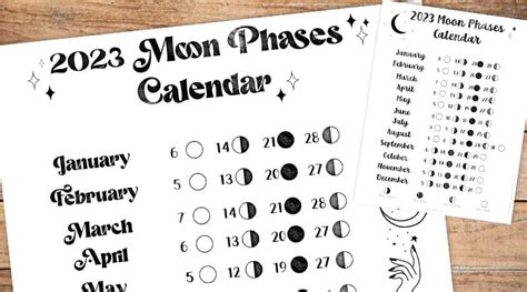 Free Printable Full Moon Calendar 2023 - Lunar Calendar - Lovely Planner