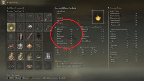 How To Interpret Weapon Stats And Character Status In Elden Ring Dot