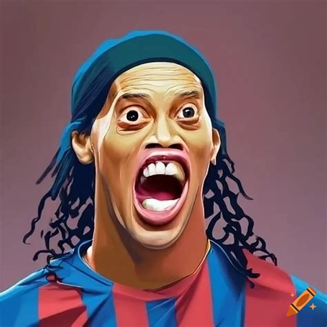 Ronaldinho making a funny expression on Craiyon