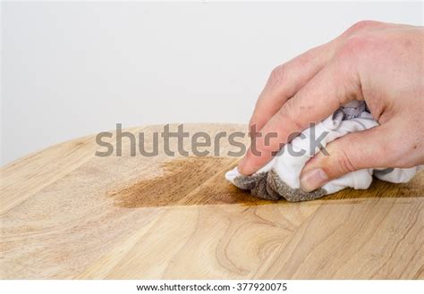 Applying Dark Oak Stain Onto Wood Stock Photo 377920075 | Shutterstock