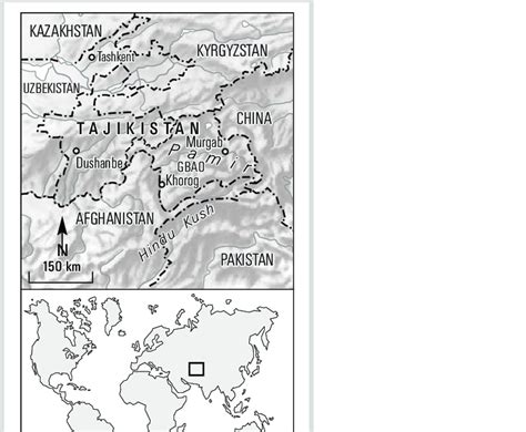 The Pamir mountains in Central Asia. (Map by Andreas Brodbeck ...