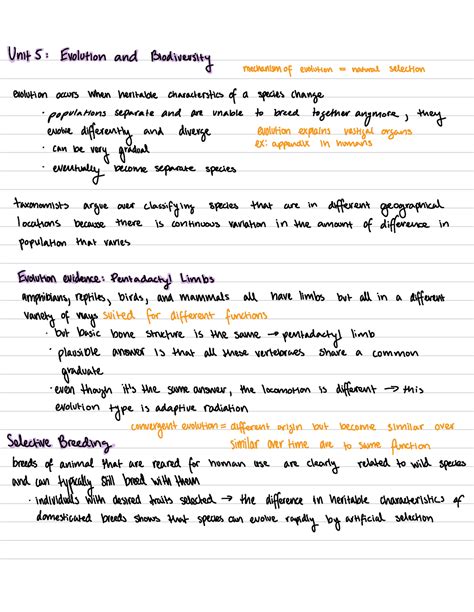 Topic 5 Evolution And Biodiversity Unit 5 Evolution And