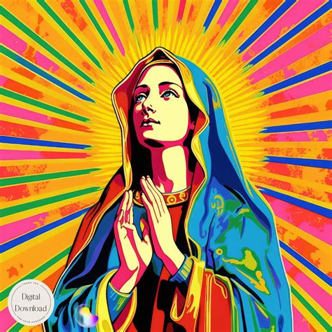 Mother Mary Religious Printable Art 313 Instant Download Mystical Rose Mary Printable Art For