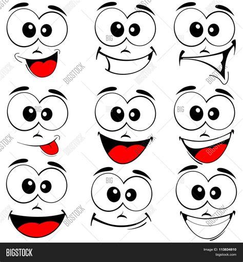 Vector Illustration Set Smiling Vector & Photo | Bigstock