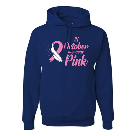 In October We Wear Pink Breast Cancer Awareness Survivor Mens Hoodies