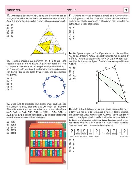 Estudando Matem Tica Banco De Quest Es Prova Obmep Fase N Vel