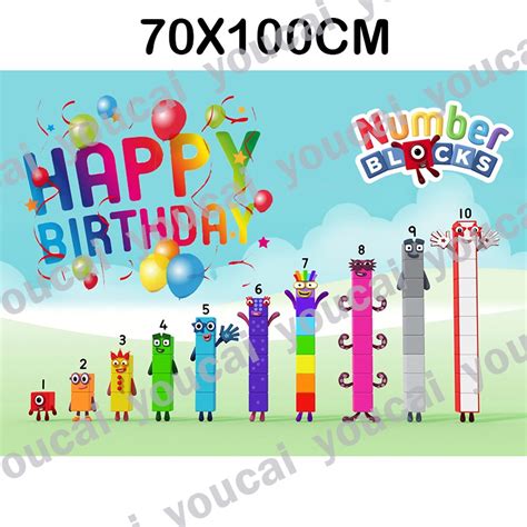 Numberblocks Birthday Party Decorations Banner Cake Toppers Backdrop