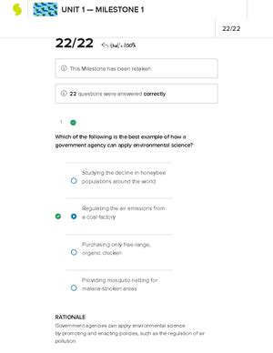 Sophia Enviornmental Science Milestone Concept Solutions For