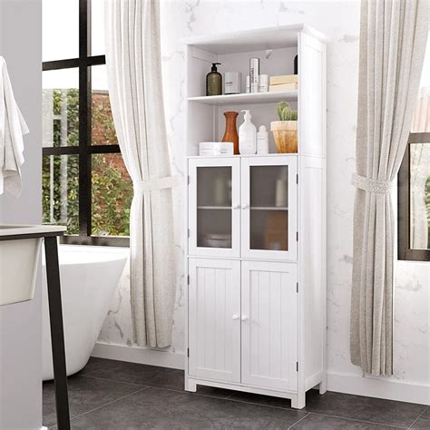 Tall White Bathroom Cabinet Storage Semis Online