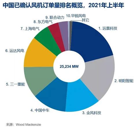 远景排名第一！伍德麦肯兹发布2021年上半年风机订单报告！ 国际能源网能源资讯中心