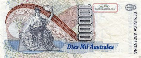Argentina 1989 10000 Australes Banknote