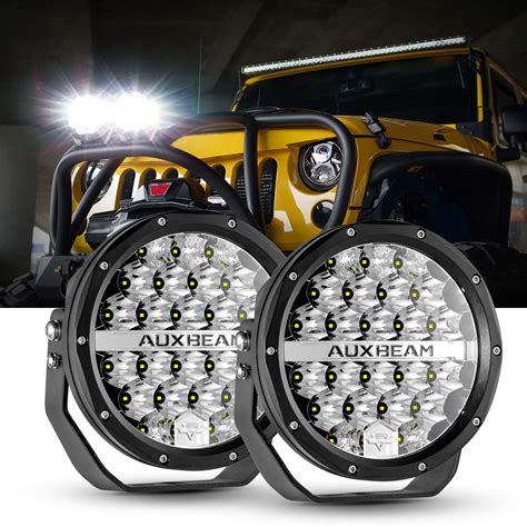 5年保証 Auxbeam 7 Inch LED Round Driving Light 2PCS 240W 24000 Lumens