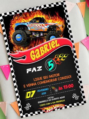 Convite Digital Hot Wheels Elo Produtos Especiais