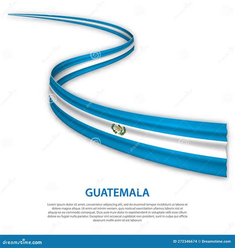 Waving Ribbon Or Banner With Flag Of Guatemala Stock Vector