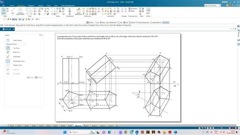 Orthographic Projection Of Pentagonal Prism Youtube