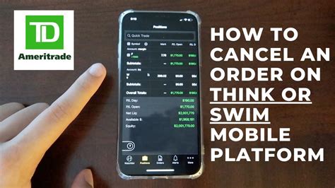 How To Cancel An Order On Think Or Swim Mobile Platform Td Ameritrade