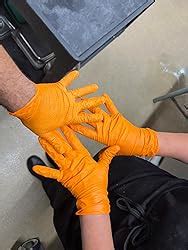 TitanFlex Thor Grip Heavy Duty Industrial Orange Nitrile Gloves With