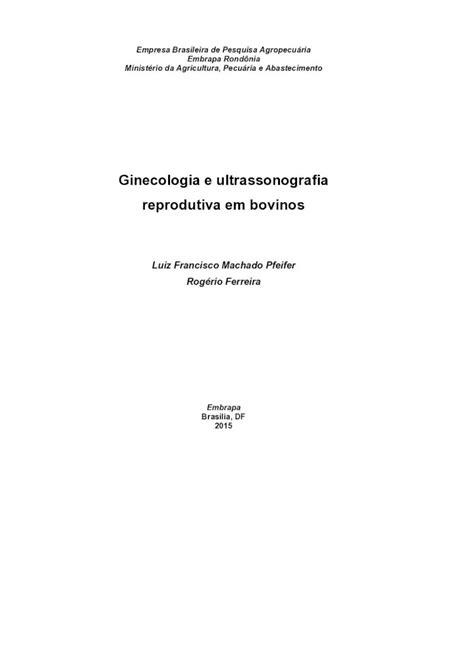 Pdf Ginecologia E Ultrassonografia Reprodutiva Em Bovinos