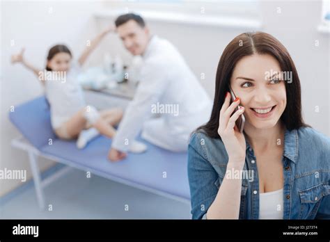 Happy Delighted Woman Smiling Stock Photo Alamy