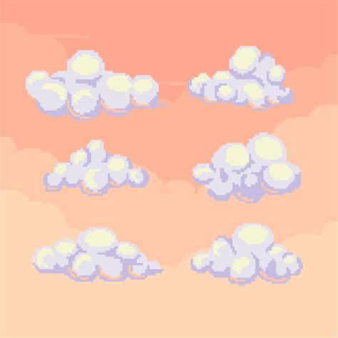 Illustration De Nuage Pixel Art Design Plat Vecteur Premium