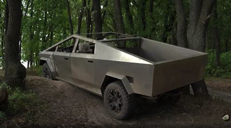 Half Baked Tesla Cybertruck Replica Goes Off Road Drive Tesla Canada