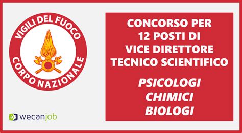 Vigili Del Fuoco Concorso Per Vice Direttori Tecnico Scientifici