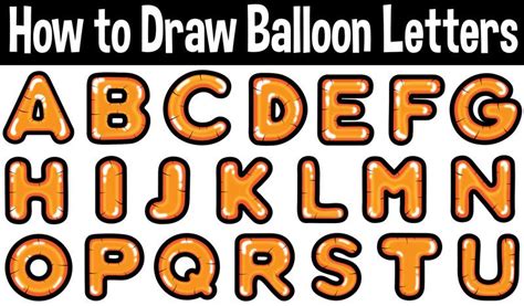 How To Draw Bubble Balloon Letters In Easy Step By Step Drawing