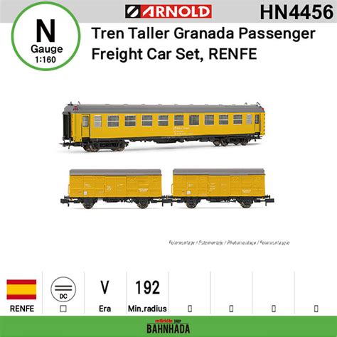 Arnold N HN4456 Tren Taller Granada Passenger Freight Car Set RENFE