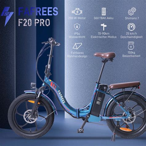 FAFREES F20 PRO Klapprad Elektrofahrrad E Bike 20 Zoll 18AH E Citybike