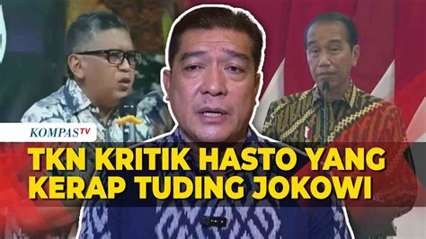 Full Tkn Kritik Sekjen Pdip Hasto Yang Dinilai Kerap Tuding Presiden