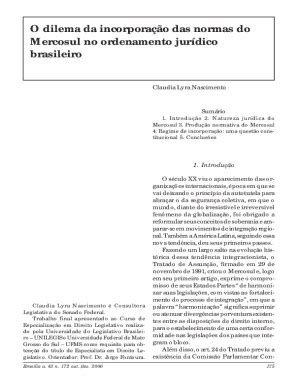 Fillable Online O Dilema Da Incorporao Das Normas Do Mercosul No