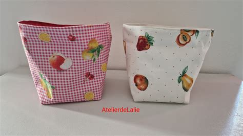 Pani Re Vide Poche R Versible Fait Main En Tissu Coton Motif