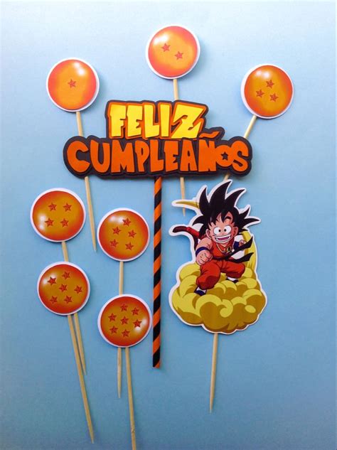 Cake topper dragon ball z en 2024 Feliz cumpleaños goku Crear