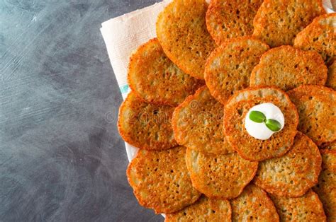 Homemade Potato Pancakes Latkes Draniki Hash Browns Fritters Served