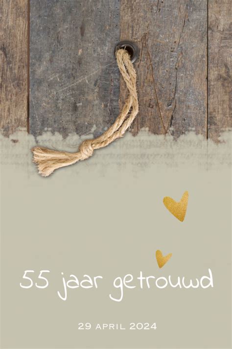 Jaar Getrouwd Kaart Met Taupe Waterverf Op Steigerhout